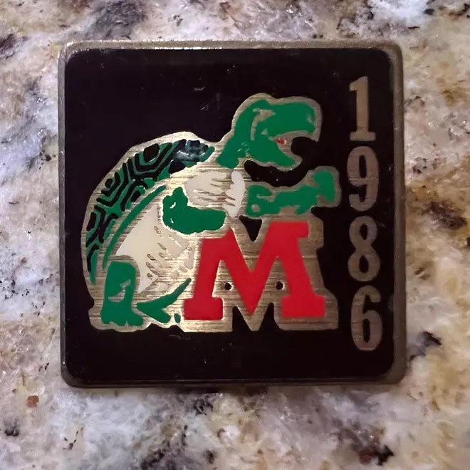 Ken Baron's 1986 graduation pin