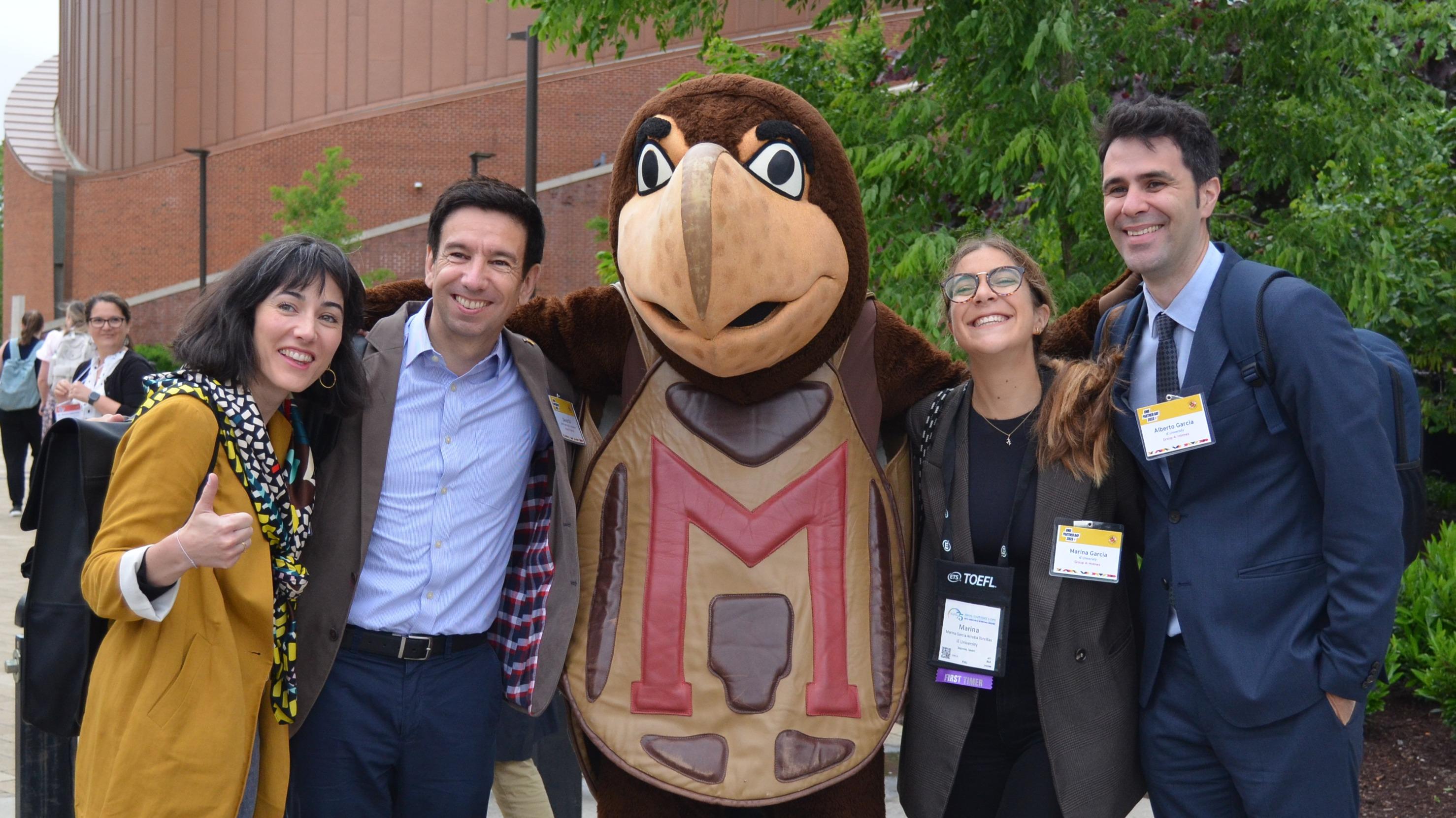 UMD partners pose with Testudo.