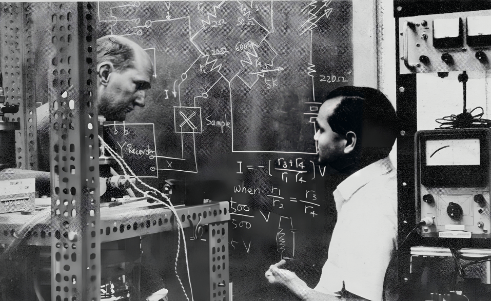 Physics professor and student, circa 1965. 