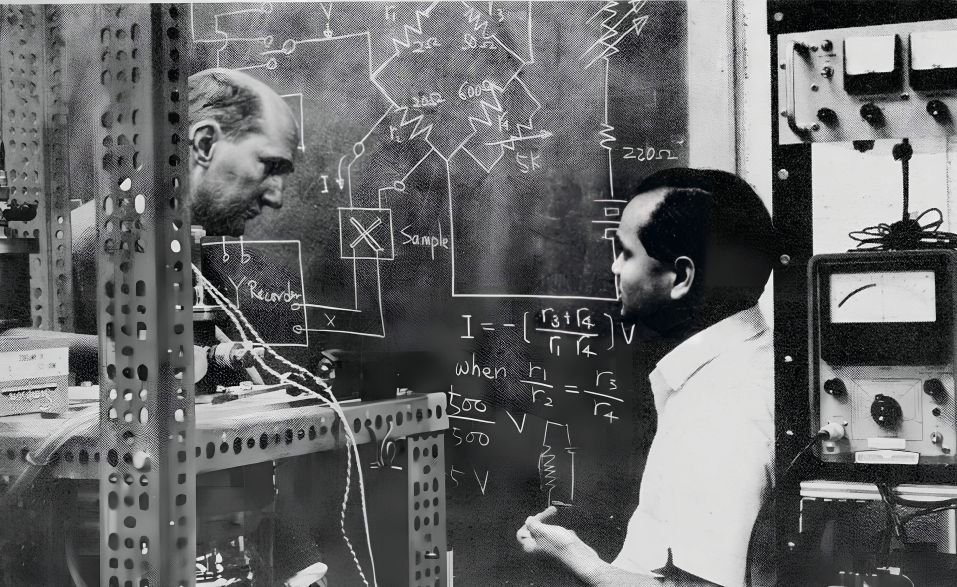 Physics professor and student, circa 1965.