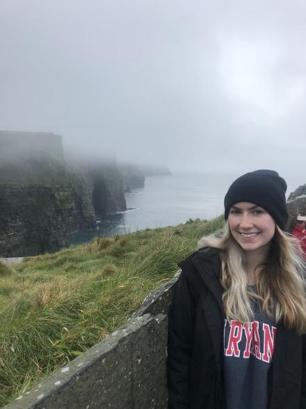 Student at the Cliffs of Moher in Ireland.