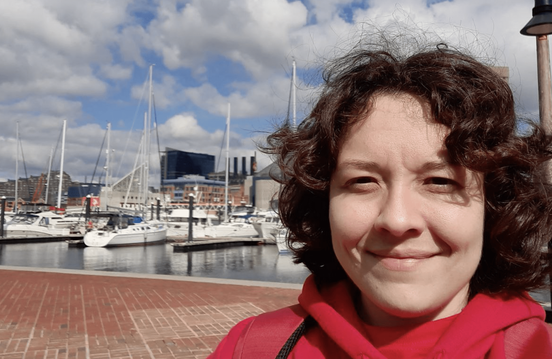 Dr. Elvira Barkhatova at the Baltimore Inner Harbor. 