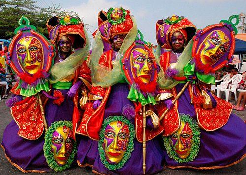 Picture of Carnival celebrants in Curacao