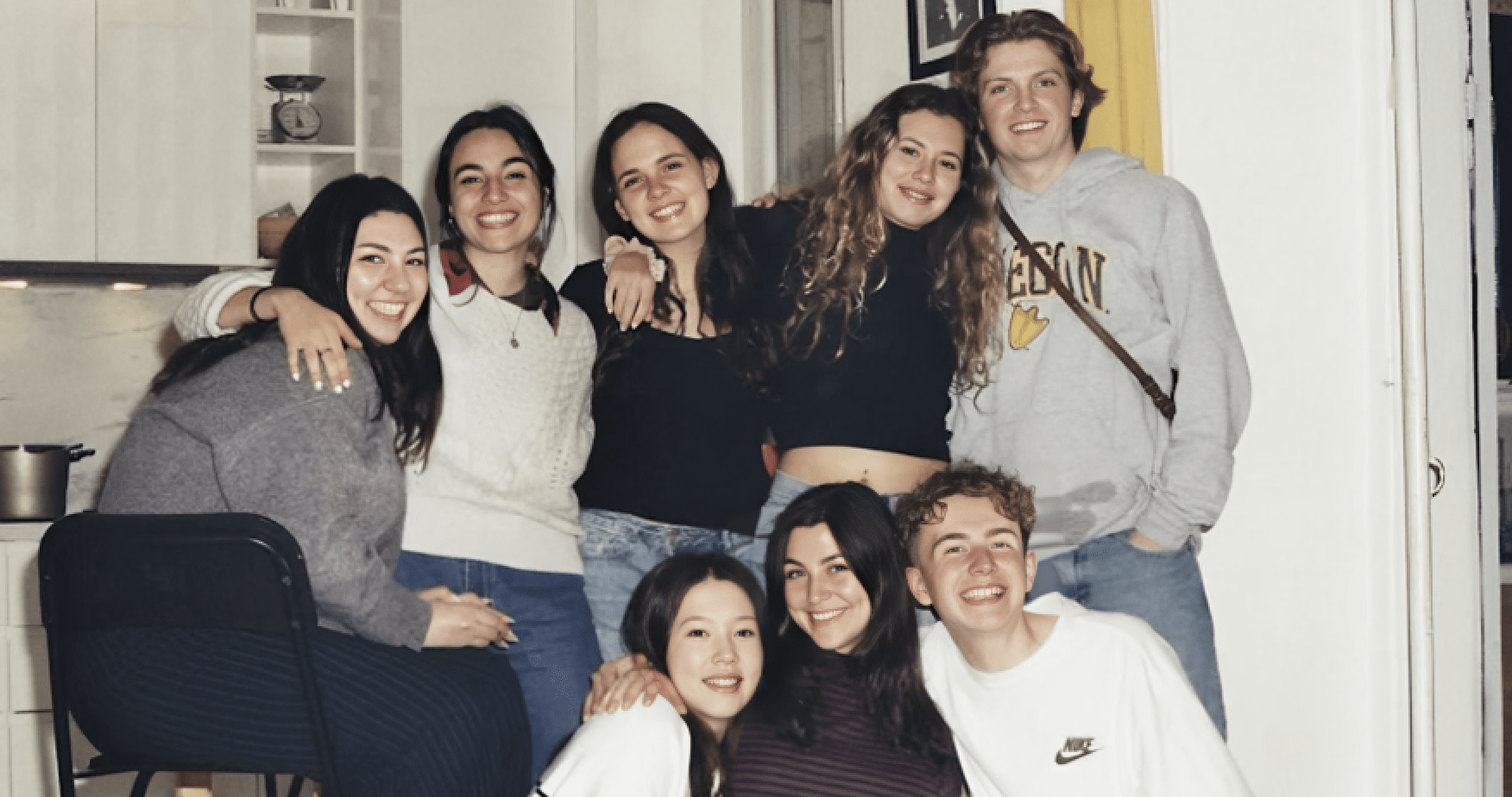 Elle Kaminski '25 poses with her cohort of other international students also attending Université Côte D’Azur in France.