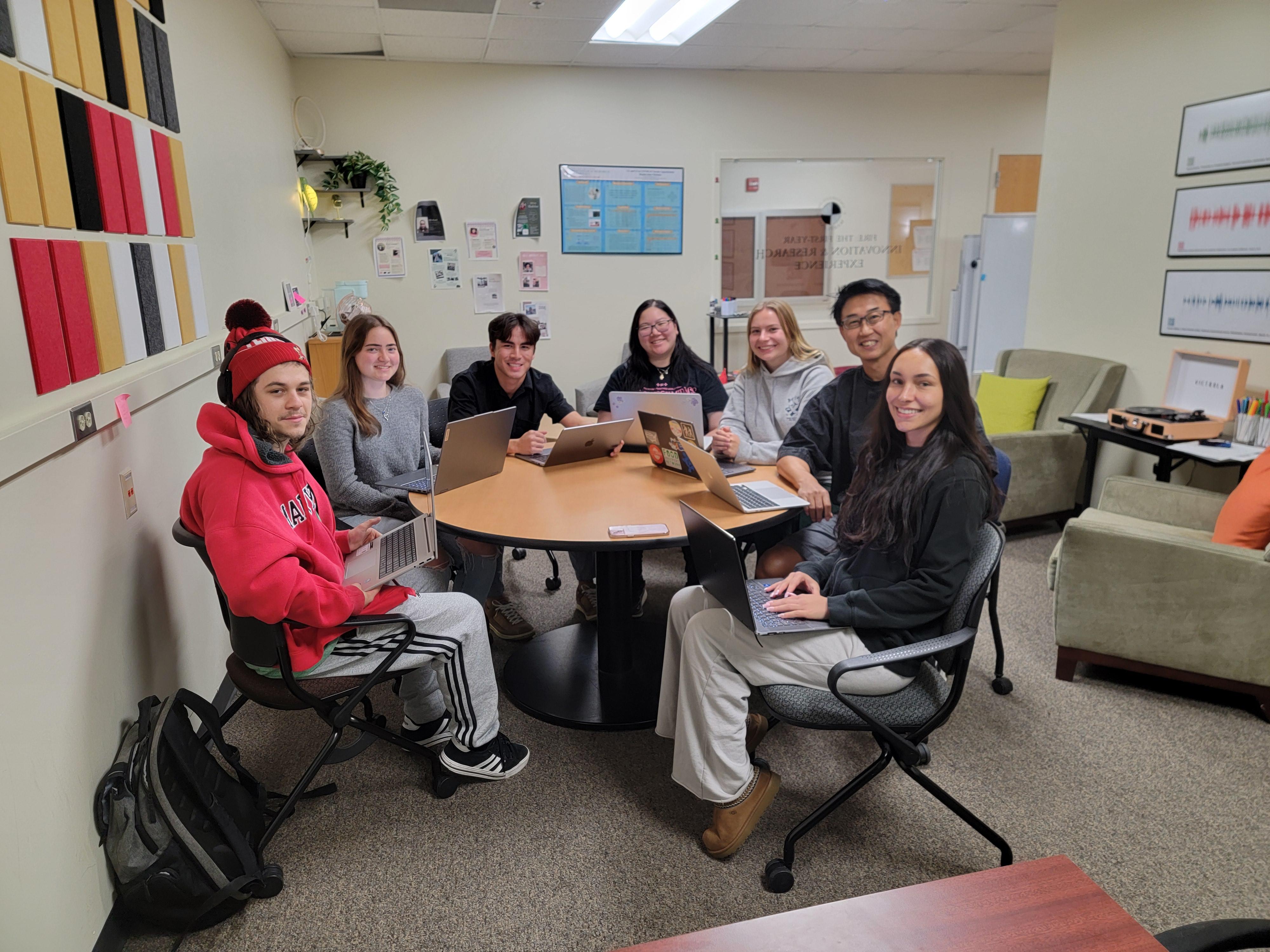 Ashley Chau '25 poses with her FIRE research team. 