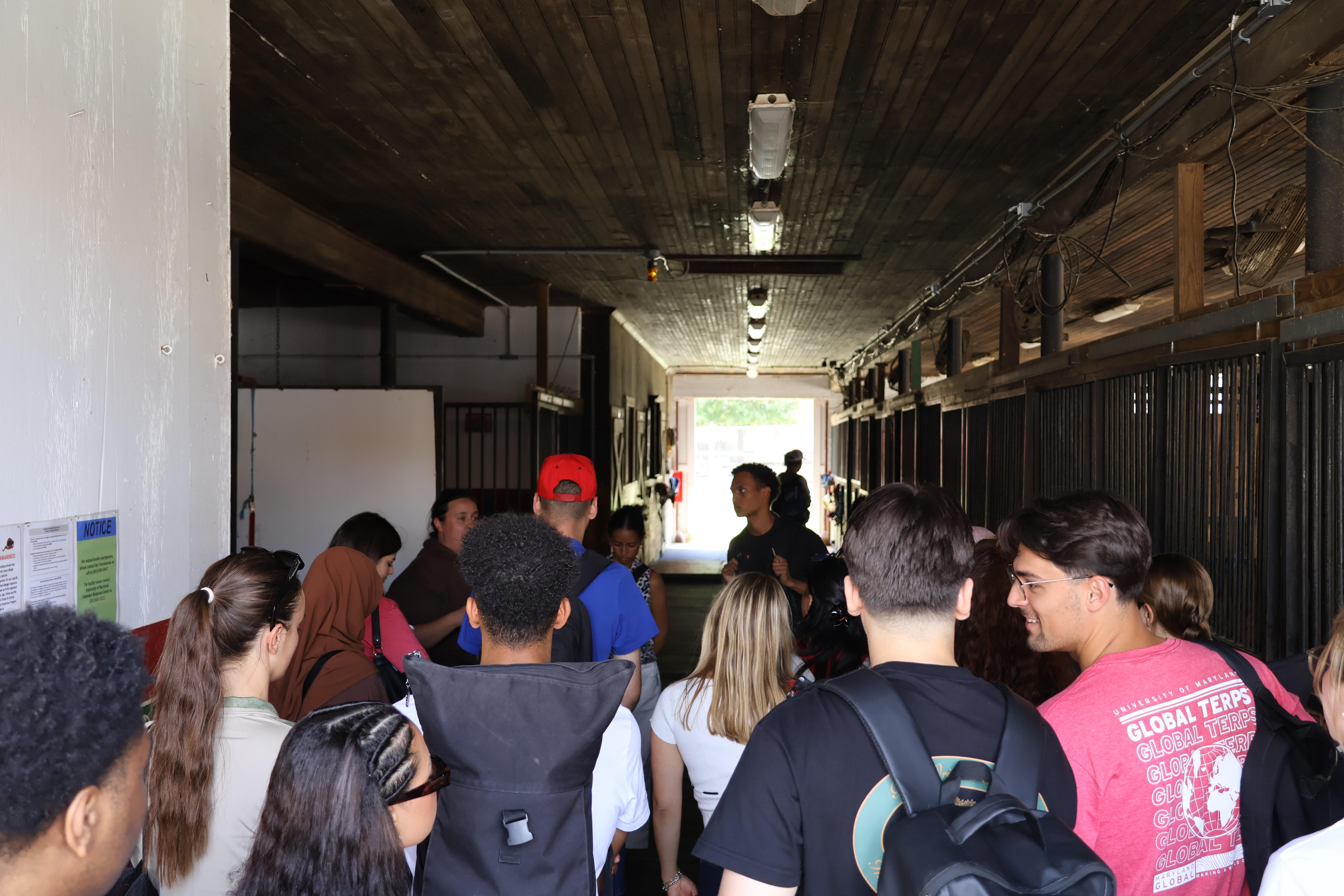 Group of students at the UMD Campus Farm stables