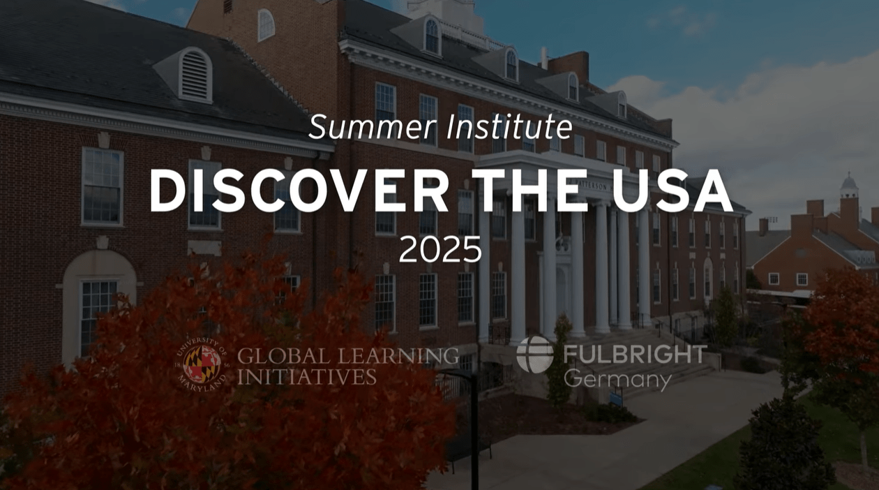 Discover The USA text over a picture of HJ Patterson Hall, UMD campus