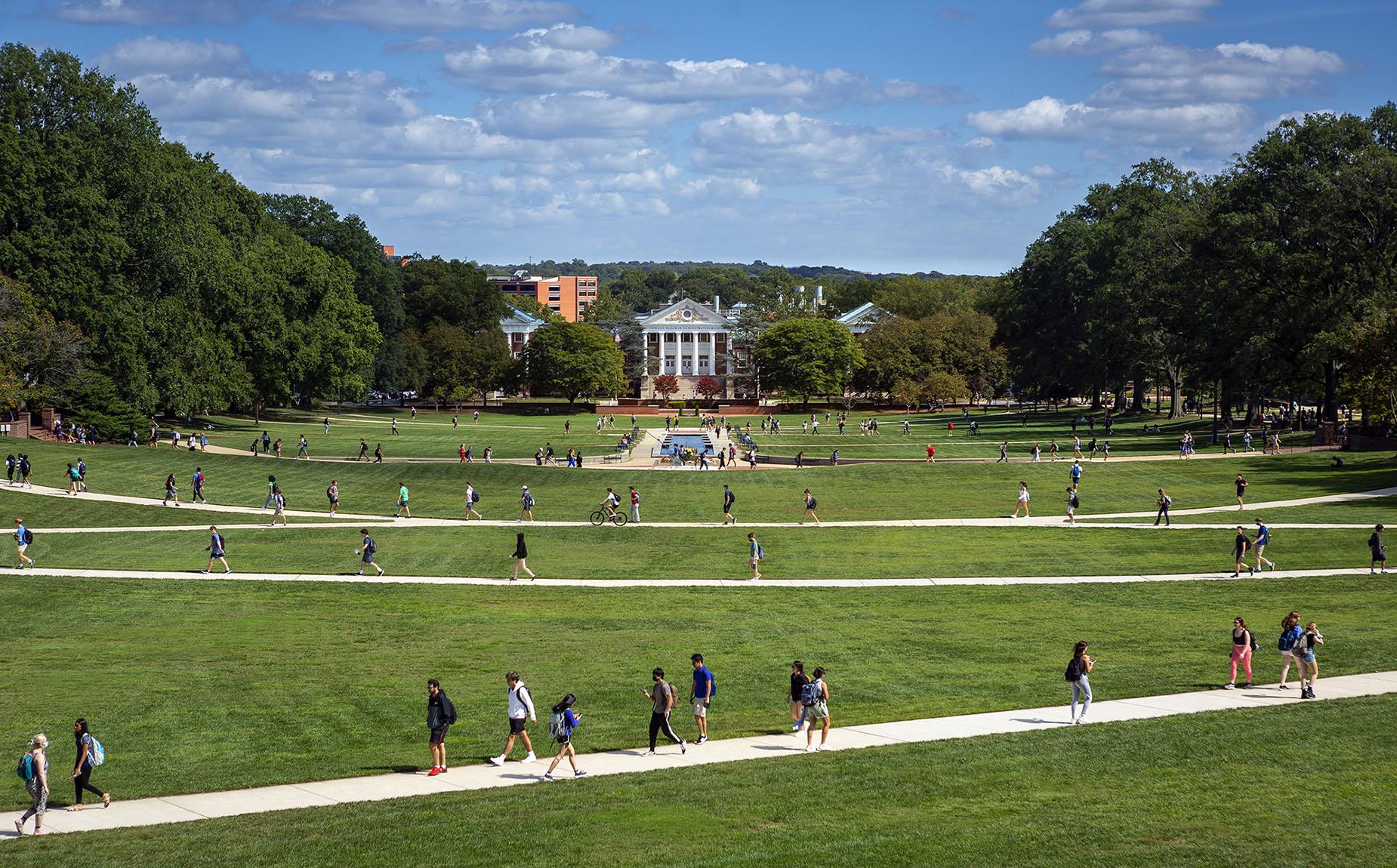 Mckeldin Mall looking at the administration building