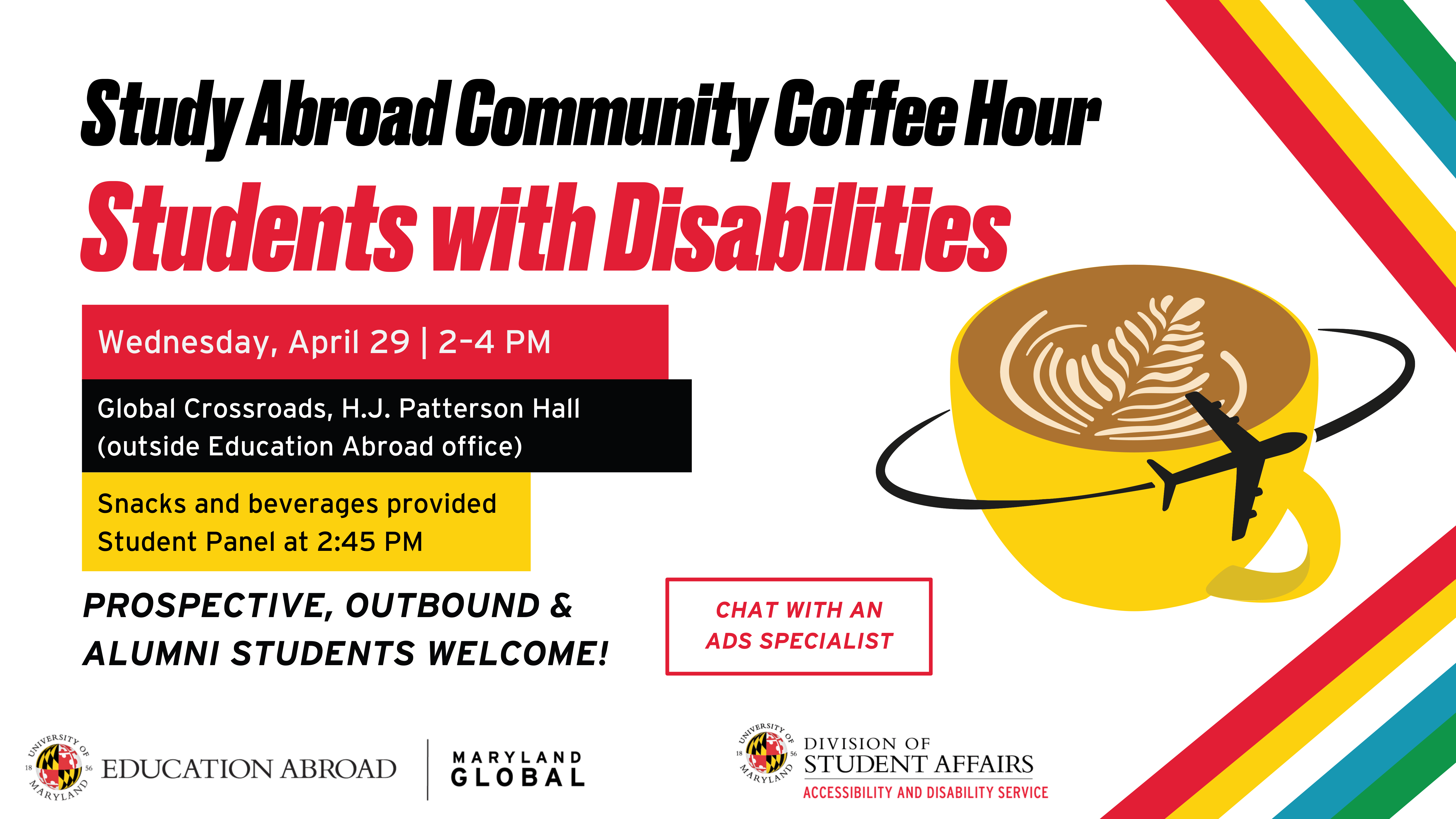 study abroad community coffee hour for students with disabilities