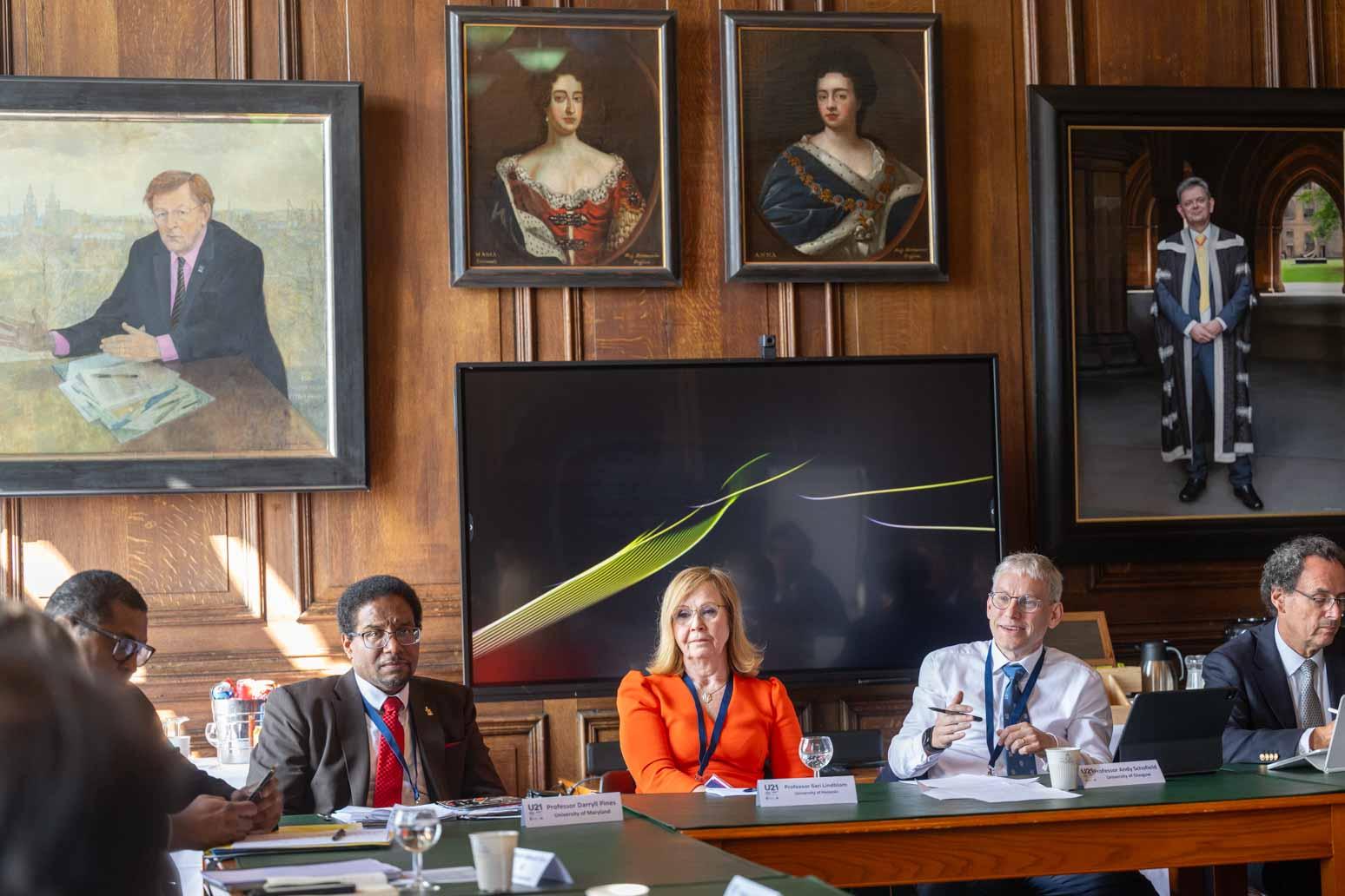 President Pines pictured with university presidents at the U21 summit